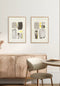 Creme Brush Strokes Real Gold Set mit 2 Postern 50 x 70 cm